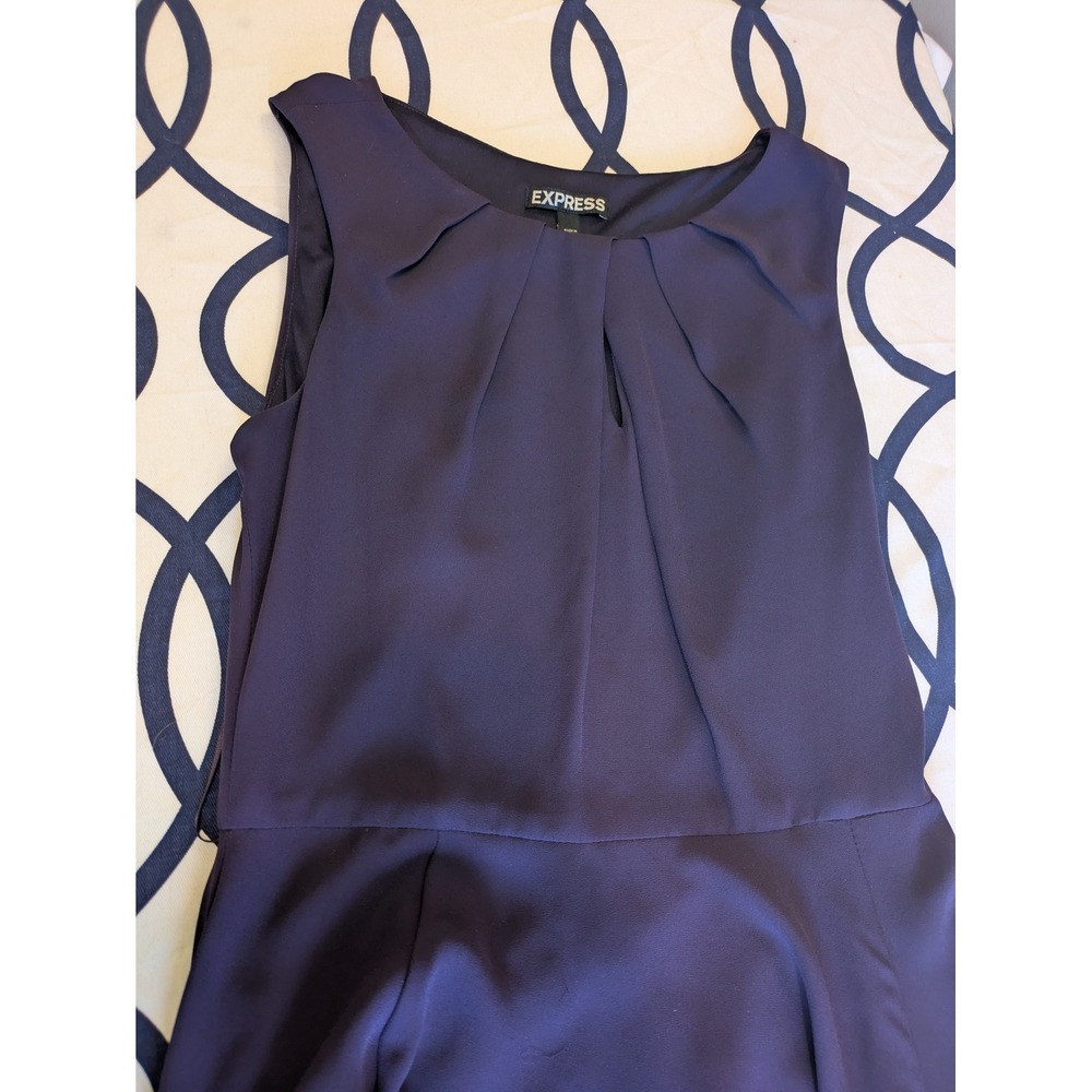 Express Womens Plum Purple Pleated Keyhole Fit and Flare Sleeveless Dress Size 0